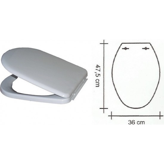 Κάλυμμα Λεκάνης Thermoplast Λευκό Απόλλων Plastica 44,5-48 x 36,5 εκ.